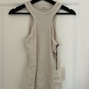 Agolde Women's Ivory Ribbed Tank Top